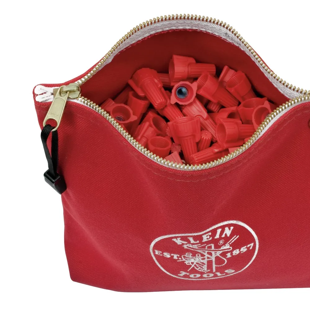 Bolsa con cierre relámpago, portaherramientas de 25,4 cm de lona roja